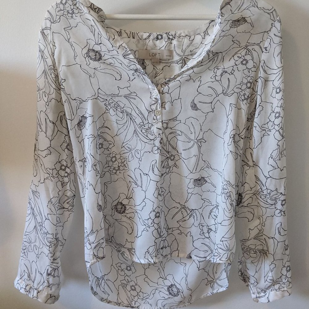 White Floral Blouse